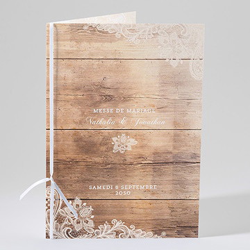 Livret de messe mariage boisé