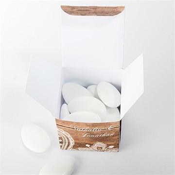 Boîte de dragées mariage boisé - Intérieur de la boîte