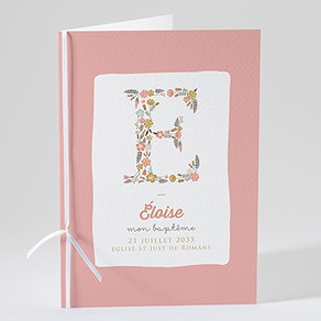 Livret de messe baptême initiales à motifs
