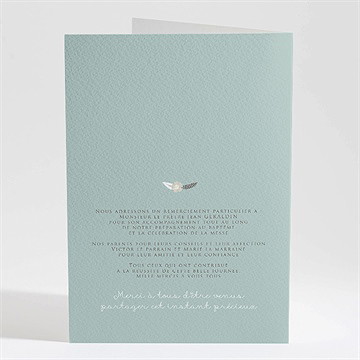 Livret de messe baptême alphabet original - Dos du livret