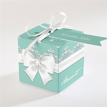 Boîte de dragées mariage strass et paillettes