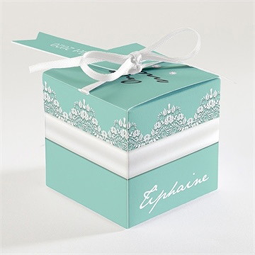 Boîte de dragées mariage strass et paillettes - Dos de la boîte