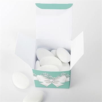 Boîte de dragées mariage strass et paillettes - Intérieur de la boîte