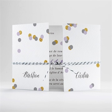 Faire-part mariage doux confettis