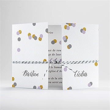 Faire-part mariage doux confettis