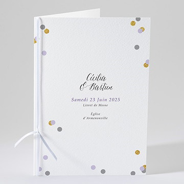 Livret de messe mariage doux confettis