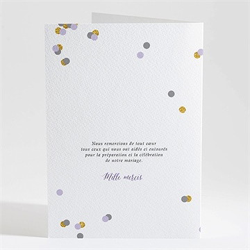 Livret de messe mariage doux confettis - Dos du livret