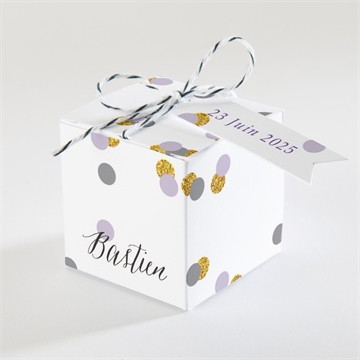 Boîte de dragées mariage doux confettis