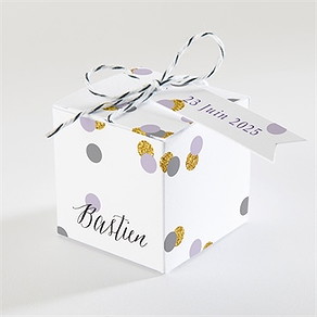 Boîte de dragées mariage doux confettis