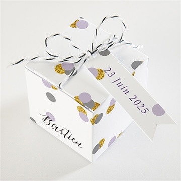 Boîte de dragées mariage doux confettis - Dessus de la boîte