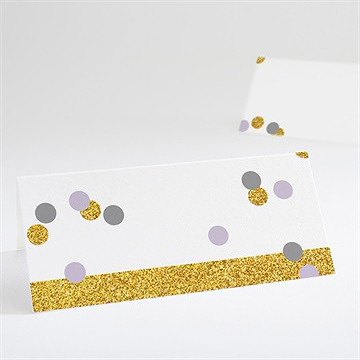 Marque-place mariage doux confettis