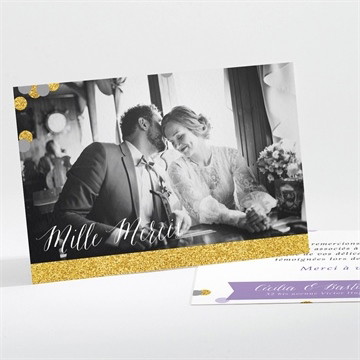 Remerciement mariage doux confettis