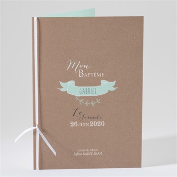 Livret de messe baptême pictos rond et kraft