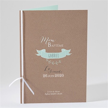 Livret de messe baptême pictos rond et kraft