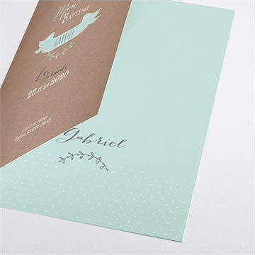 Livret de messe baptême pictos rond et kraft - Détail du livret