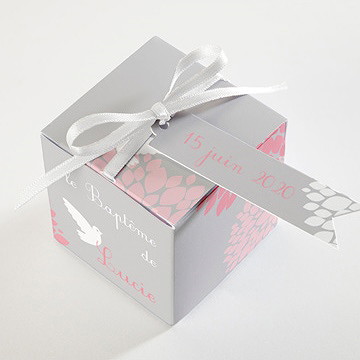 Boîte de dragées baptême tendre bonheur - Dessus de la boîte