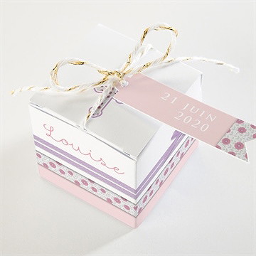 Boîte de dragées baptême simple et épuré - Dessus de la boîte