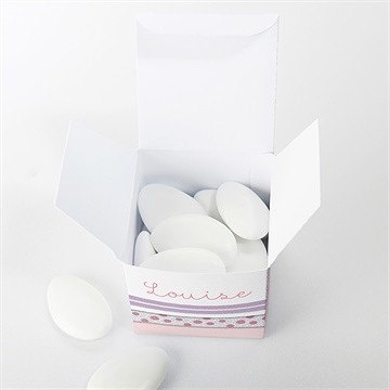 Boîte de dragées baptême simple et épuré - Intérieur de la boîte