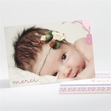 Remerciement baptême simple et épuré