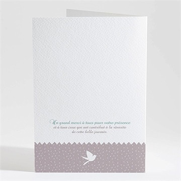 Livret de messe baptême colombe et banderoles - Dos du livret