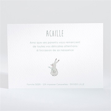 Remerciement naissance jolie biche - Dos de la carte