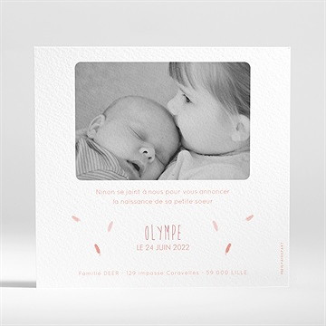 Faire-part naissance cadre bucolique - Dos du faire-part