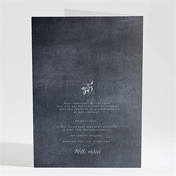 Livret de messe mariage ardoise originale - Dos du livret