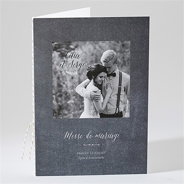 Livret de messe mariage annonce ardoisée