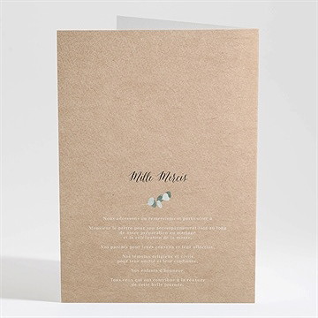 Livret de messe mariage bel eucalyptus - Dos du livret