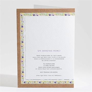 Livret de messe mariage kraft et floral - Dos du livret