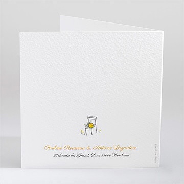 Faire-part mariage connivence - Dos du faire-part