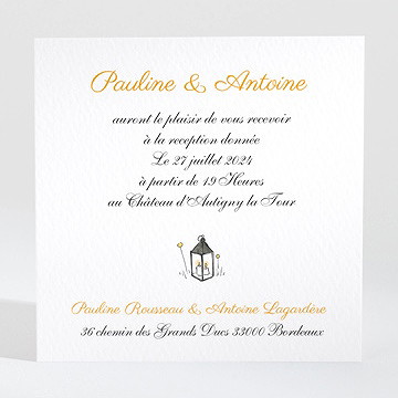 Carton d'invitation mariage connivence