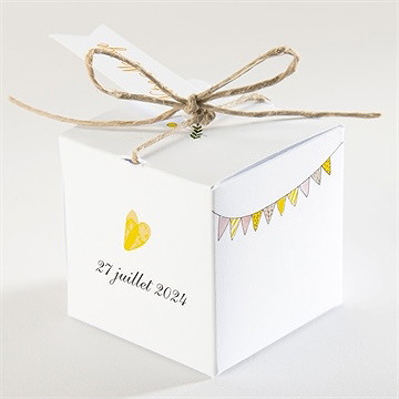 Boîte de dragées mariage connivence - Dos de la boîte