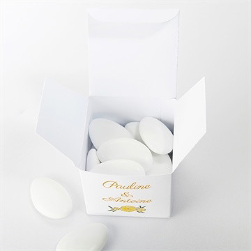 Boîte de dragées mariage connivence - Intérieur de la boîte