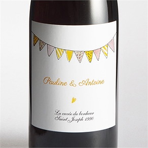 Etiquette de bouteille mariage connivence