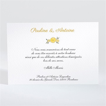 Remerciement mariage connivence - Dos de la carte