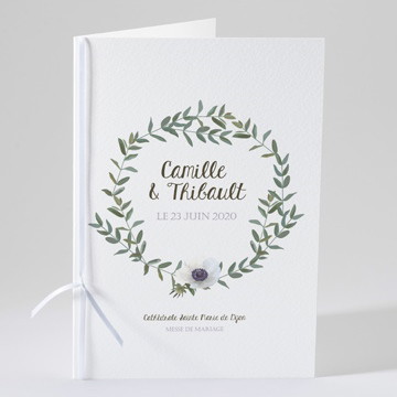 Livret de messe mariage couronne d'olivier