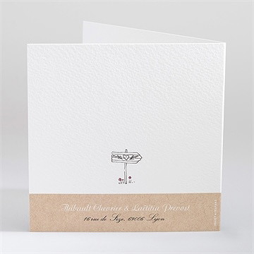 Faire-part mariage nos 2 petits mariés - Dos du faire-part