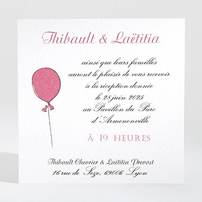 Carton d'invitation mariage nos 2 petits mariés