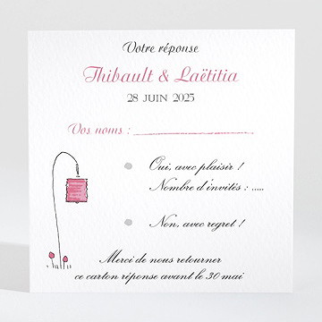 Carton réponse mariage nos 2 petits mariés