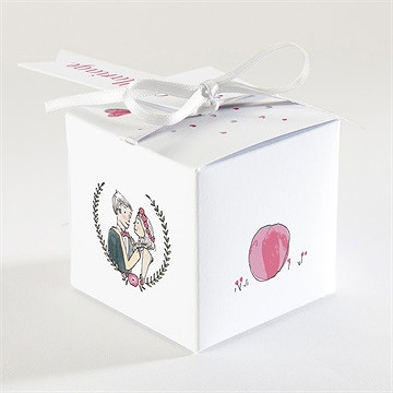 Boîte de dragées mariage nos 2 petits mariés - Dos de la boîte