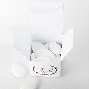 Boîte de dragées mariage nos 2 petits mariés - Intérieur de la boîte