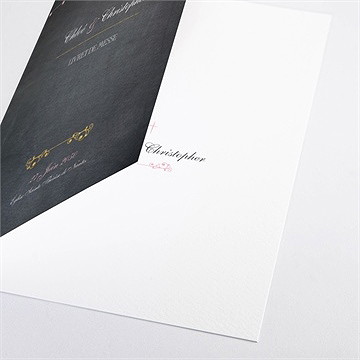 Livret de messe mariage ardoise élégante et étiquettes - Détail du livret