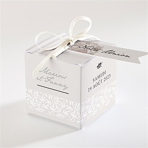 Boîte de dragées mariage nature raffinée