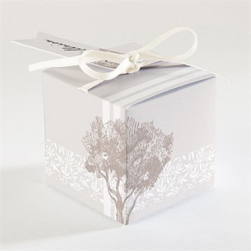 Boîte de dragées mariage nature raffinée - Dos de la boîte