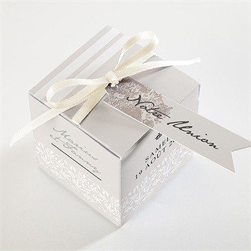 Boîte de dragées mariage nature raffinée - Dessus de la boîte