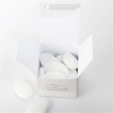 Boîte de dragées mariage nature raffinée - Intérieur de la boîte