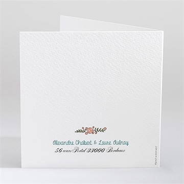 Faire-part mariage love bohème - Dos du faire-part