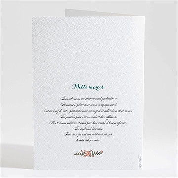 Livret de messe mariage love bohème - Dos du livret