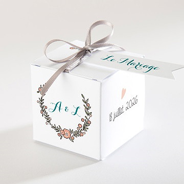 Boîte de dragées mariage love bohème